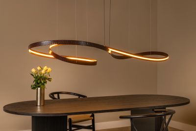 Lucide SLALOM - Pendant light - LED Dim. - CCT - 1x80W 2200K/4000K - Coffee - Premium